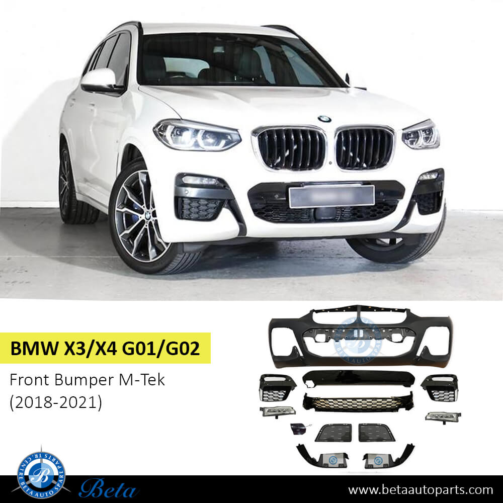 BMW X3 / X4 G01 / G02 (2018-2021), Front Bumper M-Tek with PDC with Park Assist, China BMW X3 / X4 G01 / G02 (2018-2021), Front Bumper M-Tek with PDC with Park Assist, China